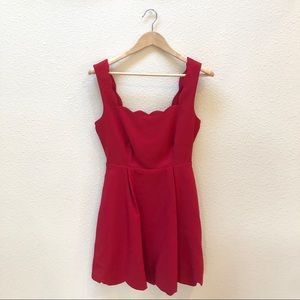 Nordstrom june & hudson Scalloped Red Dress